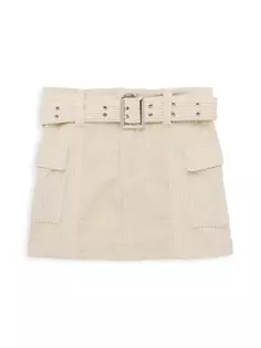 Вельветовая юбка-карго для девочек Flowers By Zoe, белый