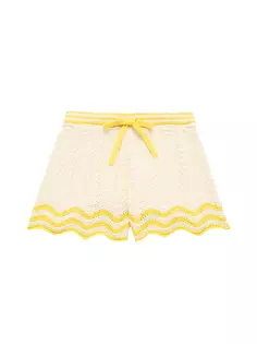Легкие текстурированные трикотажные шорты для маленьких девочек и девочек Zimmermann Kids, желтый