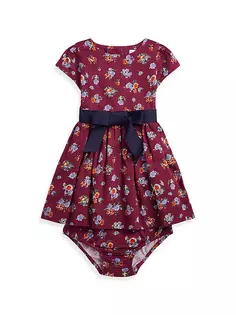 Атласное платье с цветочным принтом для маленьких девочек Polo Ralph Lauren, цвет beatrice floral
