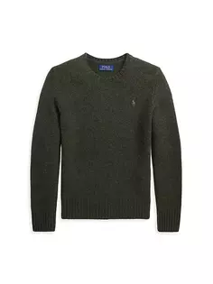 Шерстяно-кашемировый свитер для маленьких мальчиков и мальчиков Polo Ralph Lauren, цвет olive heather