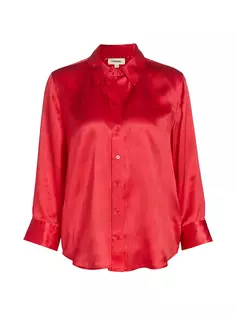 Шелковая рубашка Dani на пуговицах спереди L&apos;Agence, красный L'agence