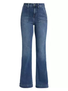 Расклешенные джинсы с высокой посадкой и накладными карманами Jen7, цвет brynn