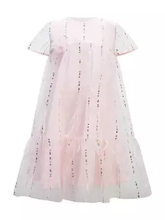 Полосатое платье Emari для девочек Bardot Junior, цвет powder pink
