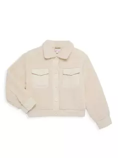 Куртка на пуговицах для девочек из искусственного шерпа Design History, цвет cream