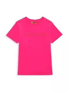 Однотонная футболка с логотипом для маленьких девочек и девочек Missoni, розовый