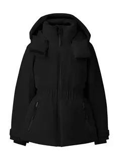 Эластичная пуховая лыжная куртка Moon-T для маленьких девочек и девочек Mackage, черный