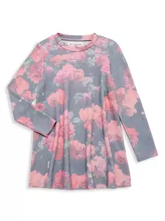 Платье с длинными рукавами и винтажным садовым принтом для маленьких девочек и девочек Sol Angeles, цвет vintage garden