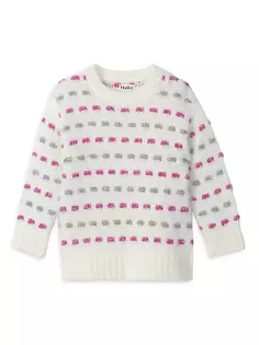 Свитер корзинчатой плетения металлизированного цвета для маленьких девочек и девочек Hatley, цвет cami lace