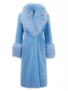 Пальто из кашемировой козы с монгольской козой Gorski, синий