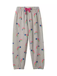 Мешковатые спортивные брюки с радужными звездами для маленьких девочек и девочек Hatley, серый