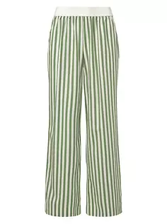 Полосатые широкие пижамные брюки Weworewhat, цвет pine ivory