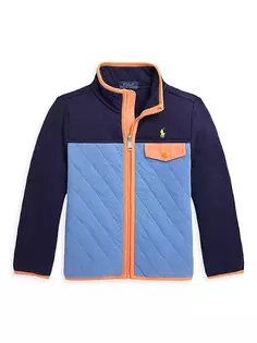 Стеганая флисовая куртка для маленьких мальчиков и мальчиков Polo Ralph Lauren, синий