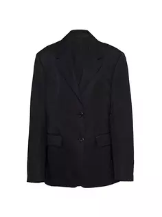 Однобортный пиджак из нейлона Prada, черный