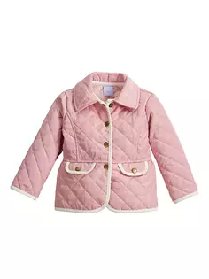 Стеганая куртка с баской для маленьких девочек и девочек Bella Bliss, цвет pink ivory