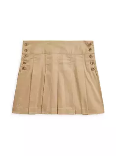 Саржевая юбка для маленьких девочек и девочек Polo Ralph Lauren, цвет vintage khaki