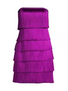 Мини-платье Nuoir с металлизированной бахромой Milly, цвет fuchsia metallic