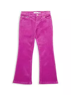 Вельветовые брюки-клеш для маленьких девочек и девочек Vineyard Vines, цвет dahlia