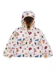 Детская утепленная куртка с капюшоном и принтом для кемпинга The North Face, цвет gardenia white