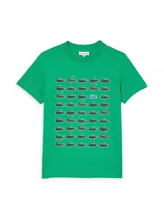 Футболка Little Boy&apos;s &amp; Boy&apos;s с крокодиловым принтом Lacoste, зеленый