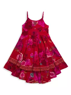 Итальянское многоуровневое платье Rosa с круглым вырезом для маленьких девочек и девочек Camilla, цвет italian rosa