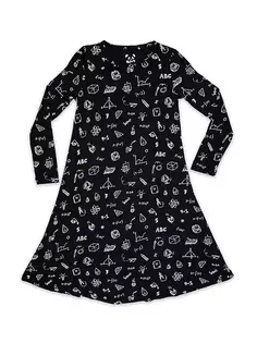 Ночная рубашка с длинными рукавами для маленьких девочек и девочек в школу Bellabu Bear, цвет charcoal