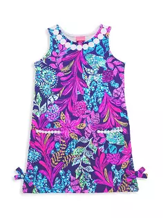 Вязаное платье прямого кроя Lilly для маленьких девочек и девочек Lilly Pulitzer Kids, цвет aegean navy calypso coast
