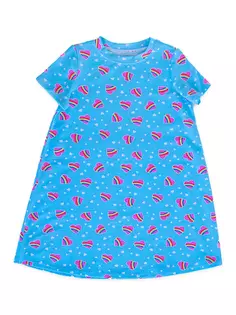 Ночная рубашка с принтом радужных сердечек для маленьких девочек и девочек Lovey&amp;Grink, синий Lovey&Grink