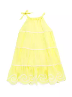 Легкое платье с бретелькой на бретельках для малышей, маленьких девочек и девочек Zimmermann Kids, цвет yellow ivory