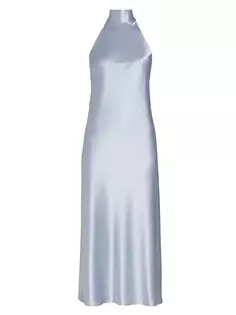 Свадебное атласное платье миди Sienna Galvan, синий