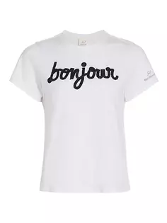 Хлопковая футболка Bonjour с пайетками Cinq À Sept, черный