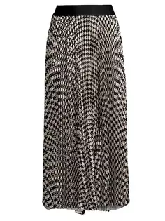 Плиссированная шерстяная юбка миди Elessia с узором «гусиные лапки» Reiss, мультиколор