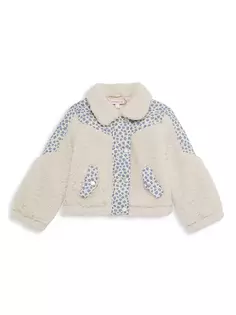 Куртка из шерпа с ромашками для маленьких девочек Design History, цвет cream