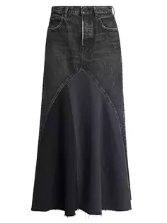 Расклешенная джинсовая юбка макси Vicksburg Moussy Vintage, черный