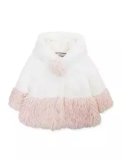 Контрастное пальто из искусственного меха для маленьких девочек и маленьких девочек Widgeon, цвет strawberry milk