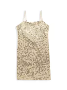 Платье с пайетками для девочек Flowers By Zoe, цвет gold net sequin
