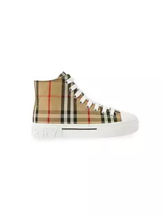 Высокие кеды Little Kid&apos;s &amp; Kid&apos;s New в клетку Mini Jack Burberry, цвет archive beige check