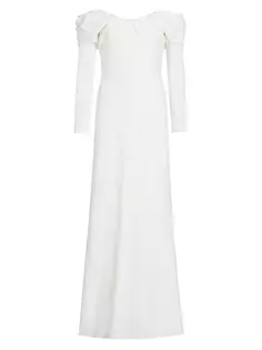 Платье Nora со сборками и открытыми плечами A.L.C., белый