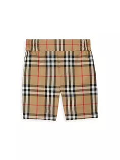 Шорты в клетку для малышей и маленьких детей Burberry, цвет archive beige check