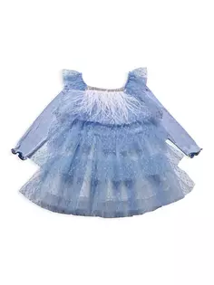 Многослойное платье-пачка для маленьких девочек и девочек Petite Hailey, синий