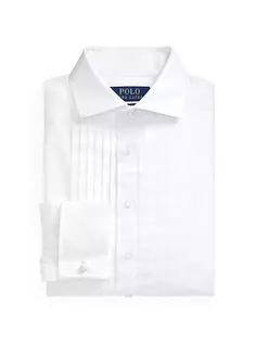 Классическая рубашка-смокинг с защипами для маленьких мальчиков и мальчиков Polo Ralph Lauren, белый