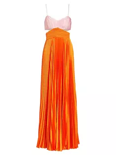 Плиссированное платье Elodie с вырезами Amur, цвет rose orange