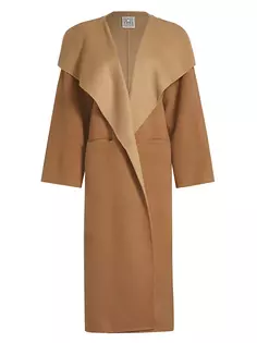 Пальто из шерсти и кашемира Signature Toteme, цвет dark biscuit