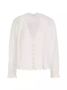 Хлопковая блузка Elayne с фестонами D Ô E N, цвет salt