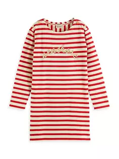 Платье-свитер в полоску Bretton для маленьких девочек и девочек Scotch &amp; Soda, красный