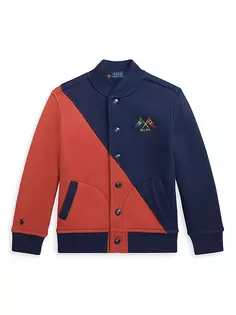 Бейсбольная куртка с цветными блоками Little Boy&apos;s &amp; Boy&apos;s Polo Ralph Lauren, красный