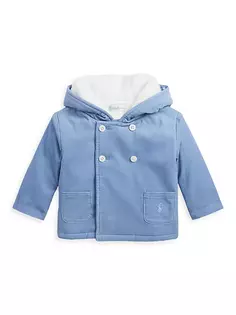 Двубортная куртка с капюшоном для маленьких мальчиков Polo Ralph Lauren, синий