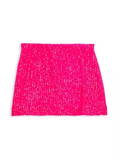Мини-юбка Taylor с пайетками для девочек Katiej Nyc, неоновый розовый