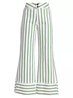 Расклешенные джинсы Brighton стрейч Askk Ny, цвет green stripe