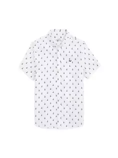 Рубашка на пуговицах в виде микро-парусника для маленьких мальчиков и мальчиков Vineyard Vines, белый