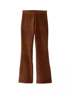Вязаные вельветовые брюки-клеш для маленьких девочек и девочек Tractr, коричневый